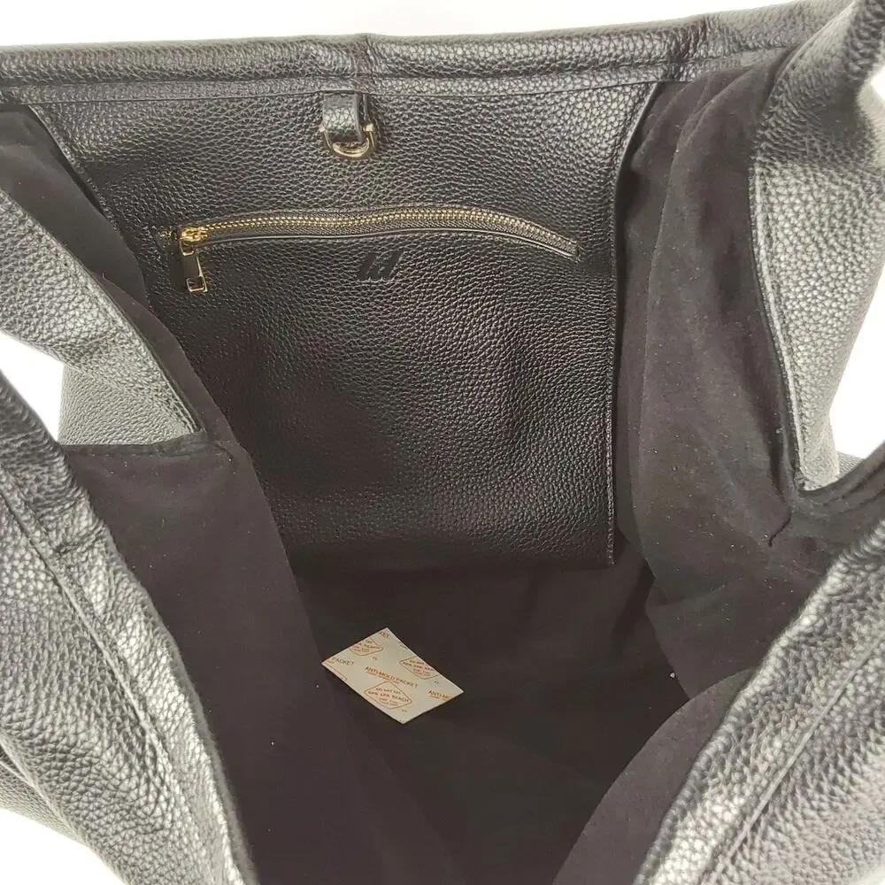 LIKE DREAMS Black Pebbled Vegan Leather Hobo Shoulder Tote Bag Large NWT